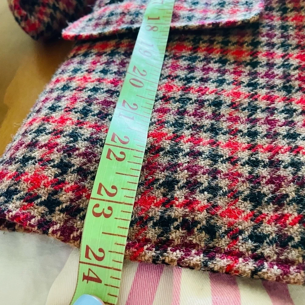 Talbots Petite Herringbone Plaid Velvet Collar Blazer - Picture 14 of 15